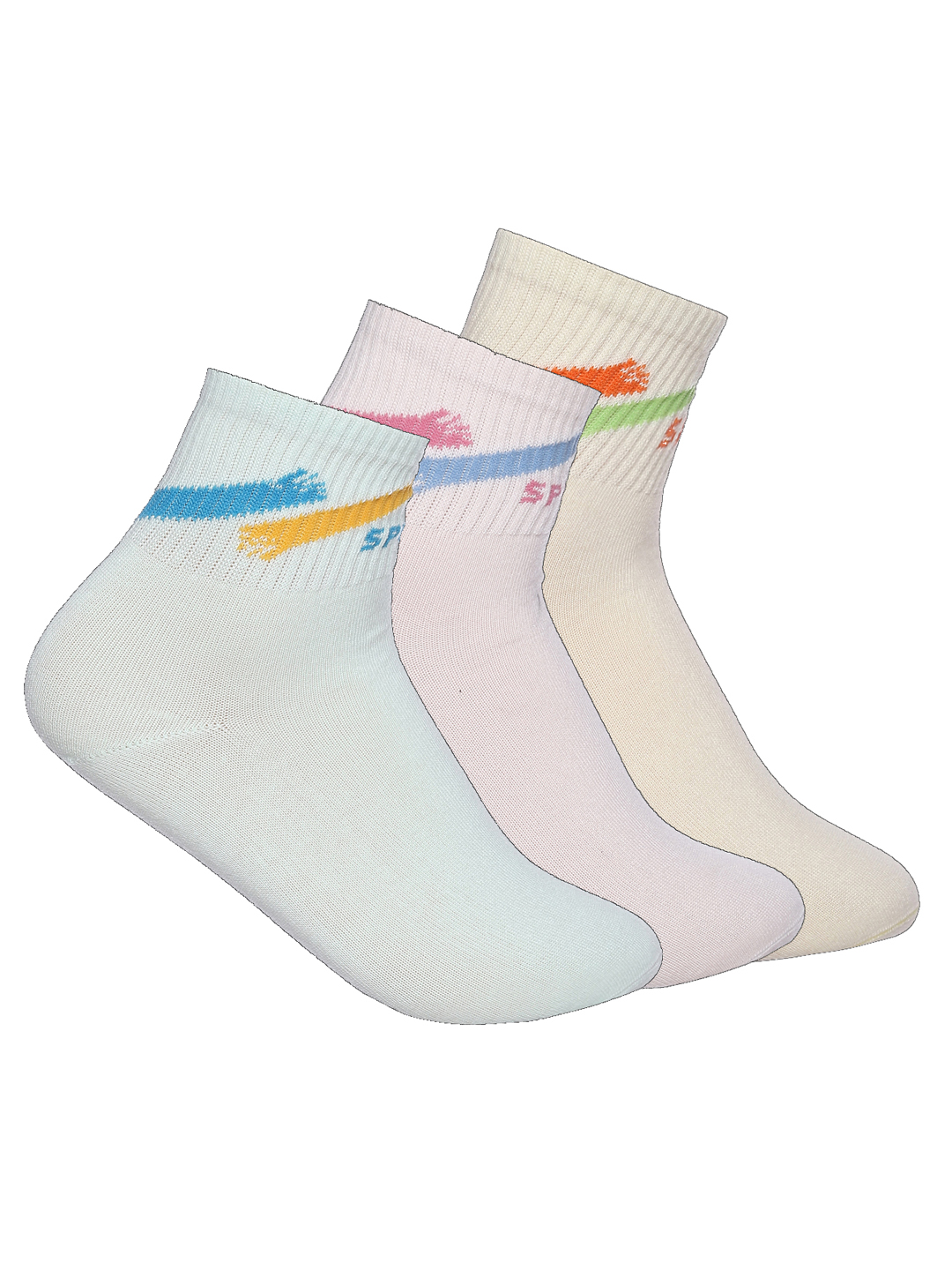 Colorful Sporty Look Cotton Ankle Socks