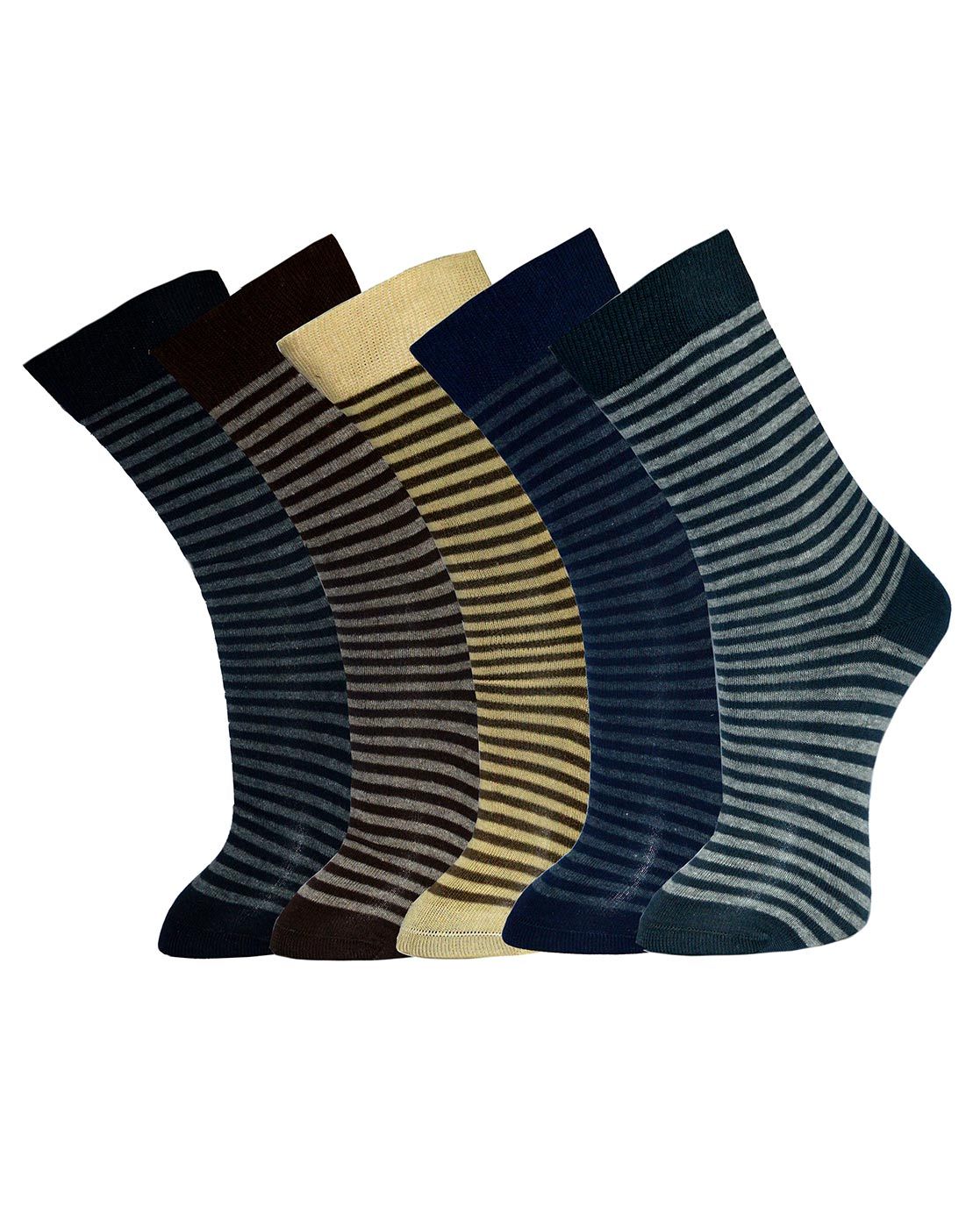 Men Premium striped crew length cotton socks