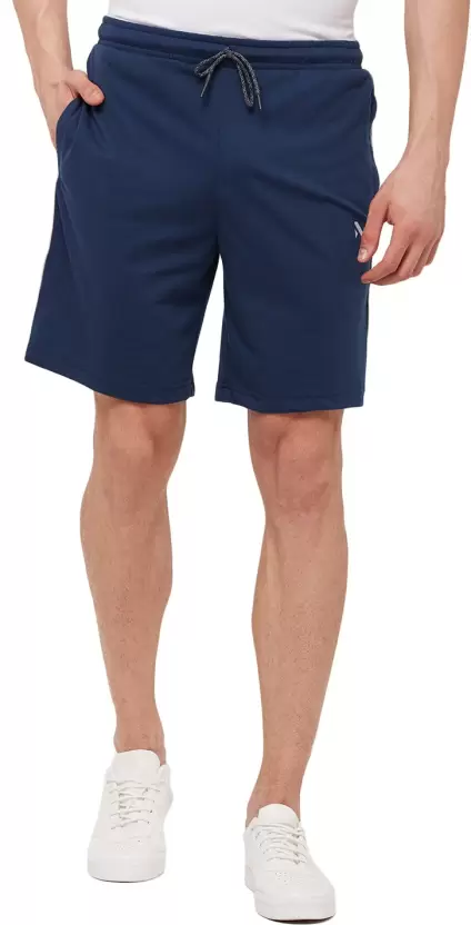 Men's Blue Cotton Activewear Casual Shorts