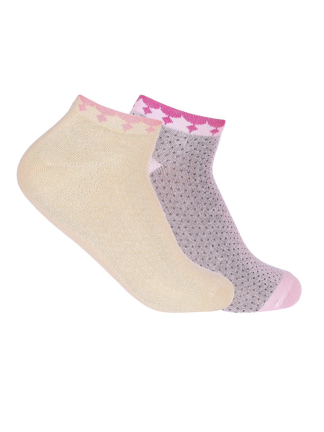 Women's Self Design Cotton Low Ankle Socks