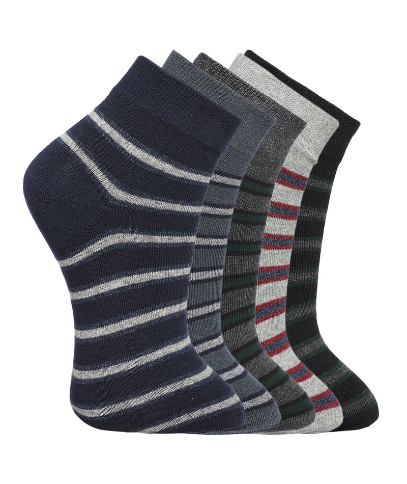 Allover Striper Cotton Ankle Socks