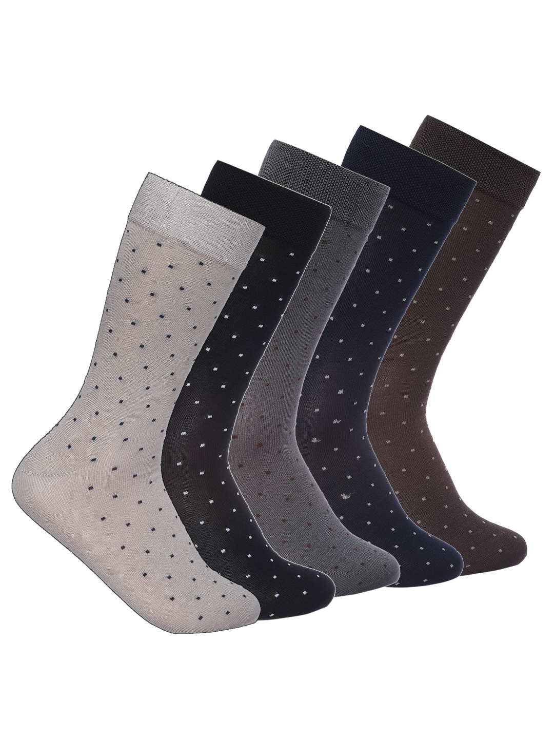 superfine allover motif mercerized cotton crew length socks